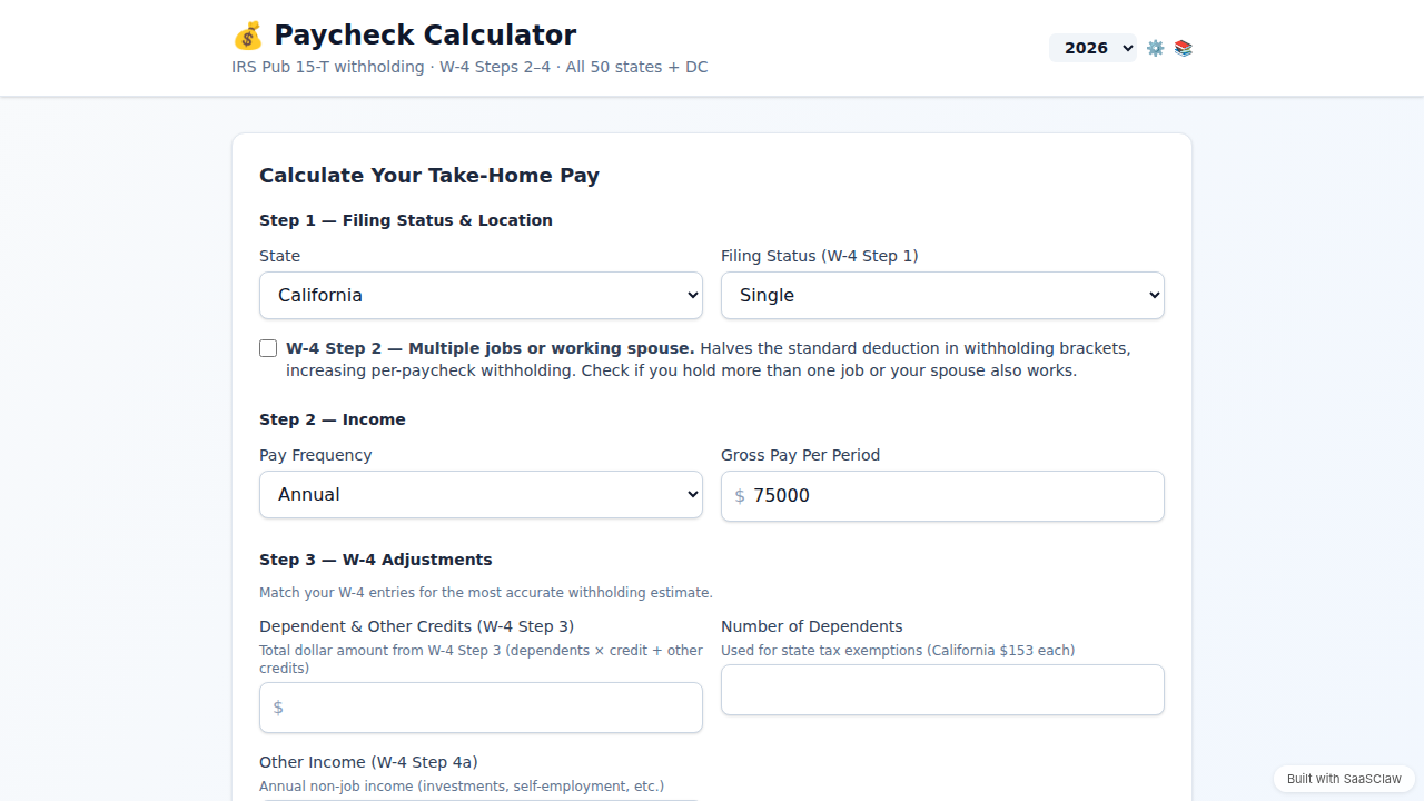 Paycheck Calculator