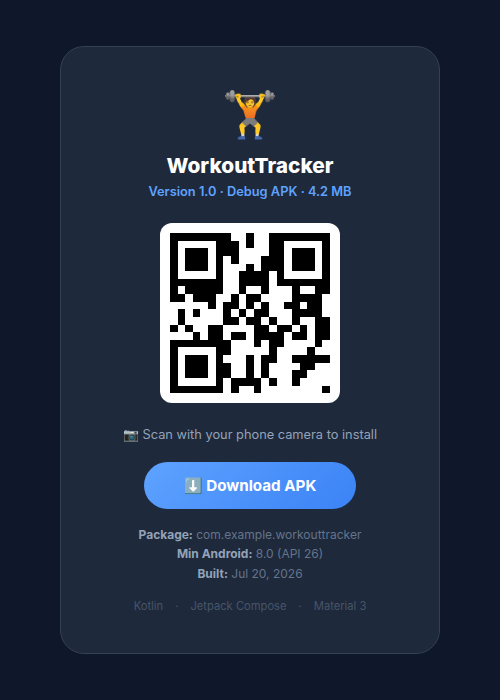 APK download page with QR code